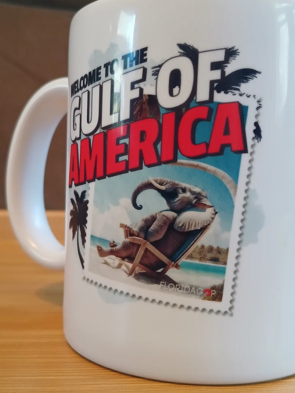 Welcome To The Gulf of America White Ceramic Coffee Mug Cup USA HF COORS